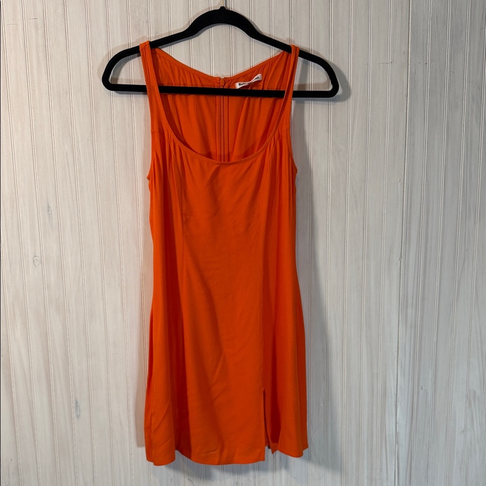 REFORMATION ORANGE MINI WITH SLIT 0
